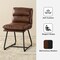 Set of 2/4 Mid-Century Modern Leatherette Solid Back Dining Chair with V-shaped Solidwood Legs